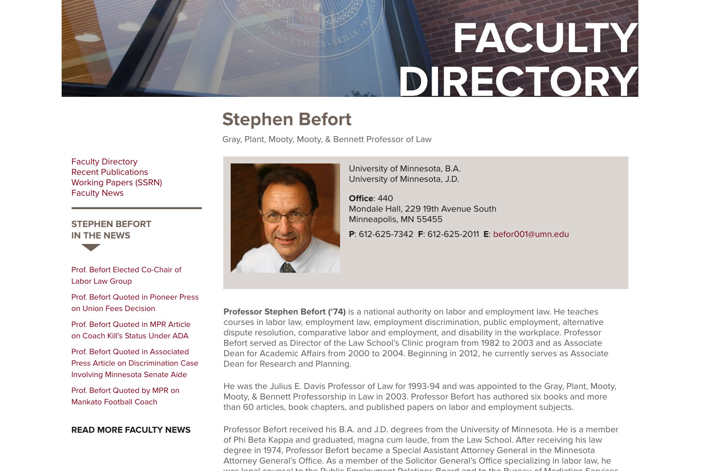 Law faculty page