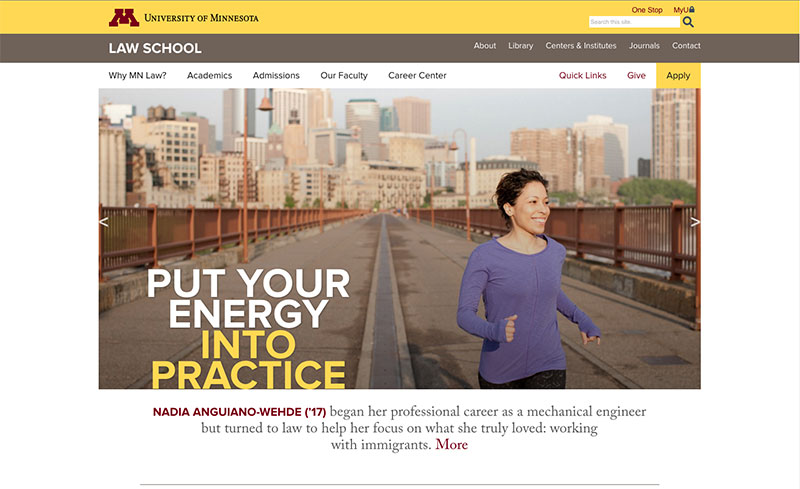 Law school homepage banner