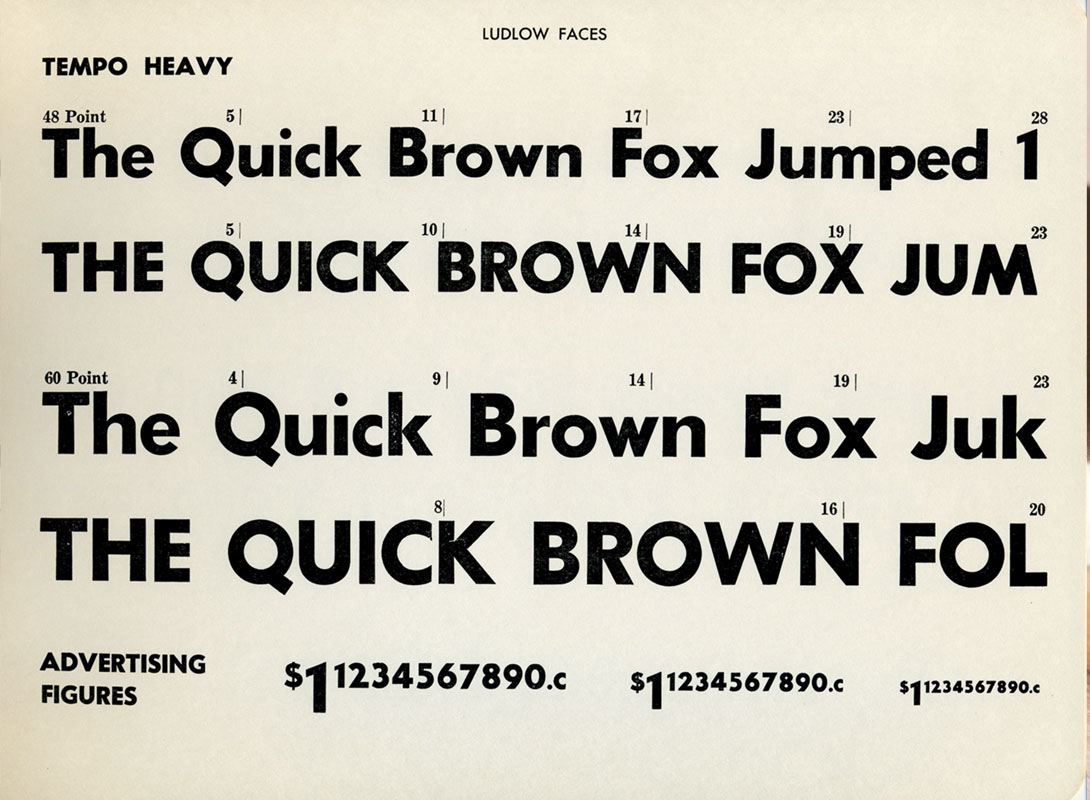 old book sample of typeface