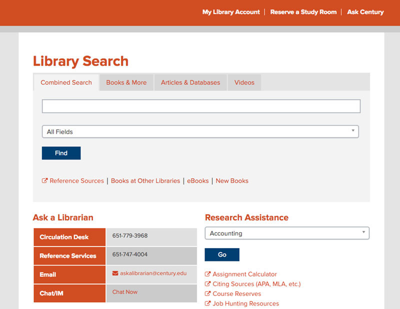 Century library page