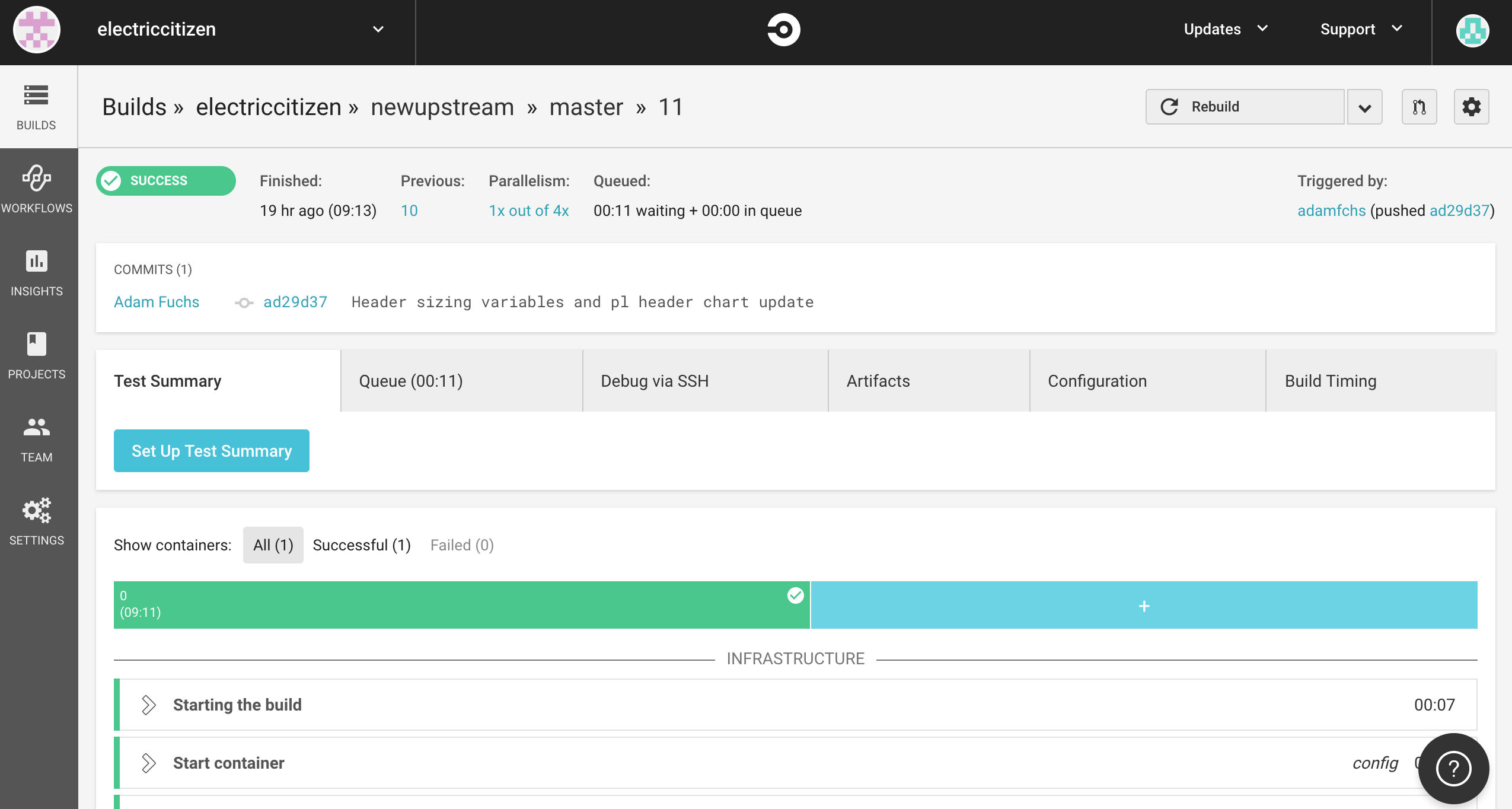 CircleCi setup image