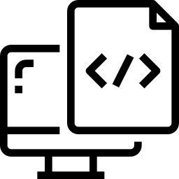 icon of coding on a computer