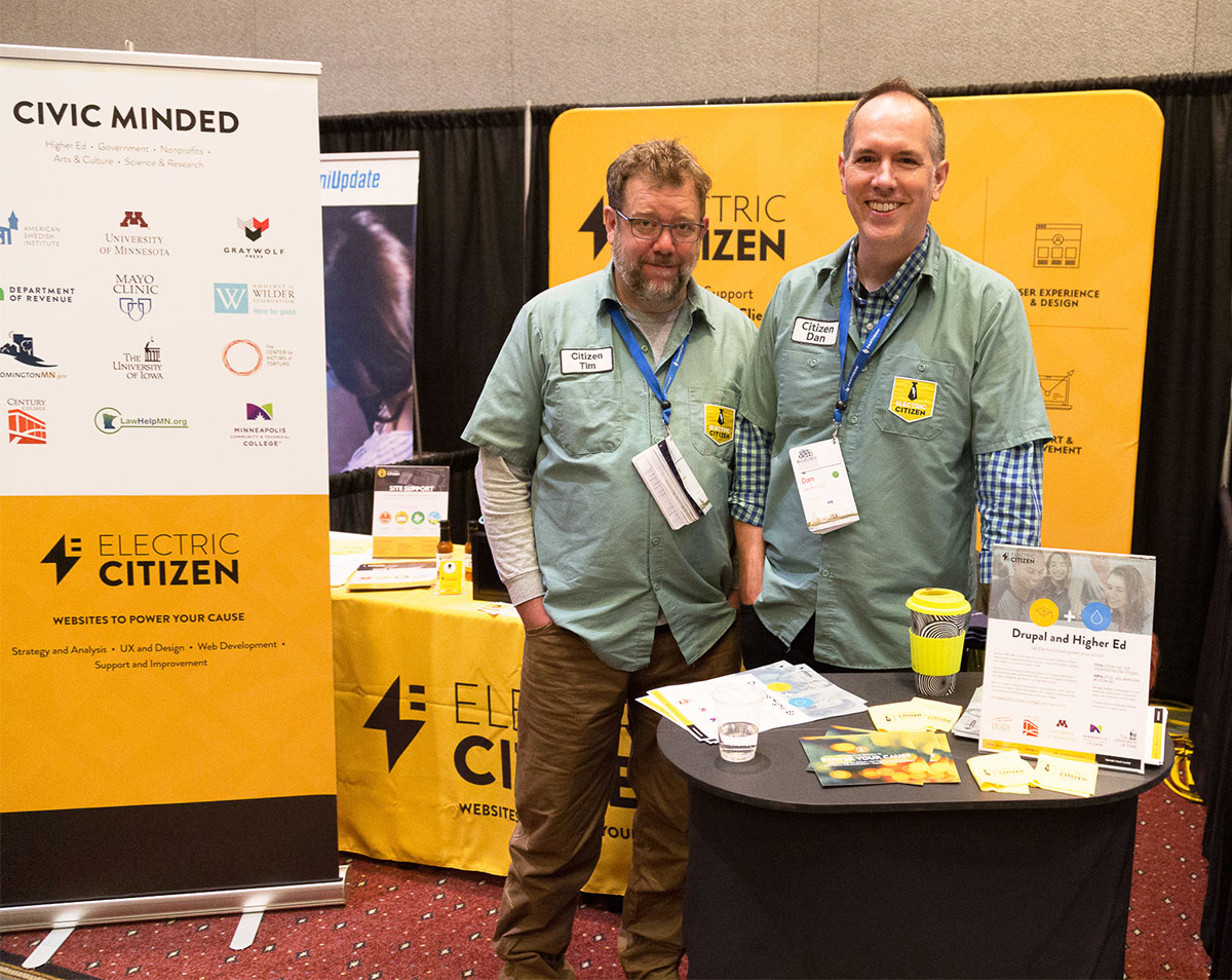two Citizens at Electric Citizen conference booth