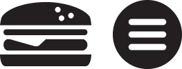 icons of hamburger (food) and hamburger (menu icon)