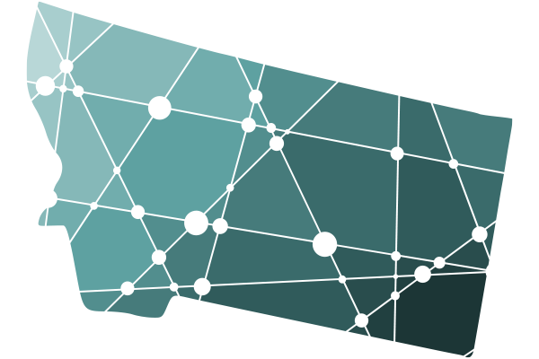 graphic in the shape of the state of Montana