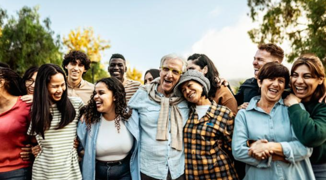 different generations of people together outdoors