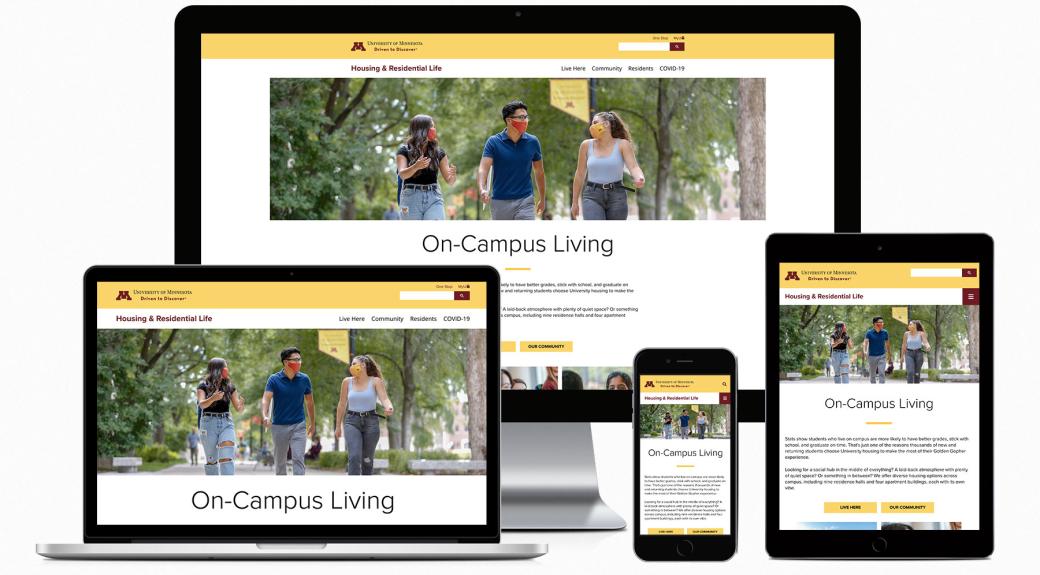 homepage of Housing website, shown on different sized devices