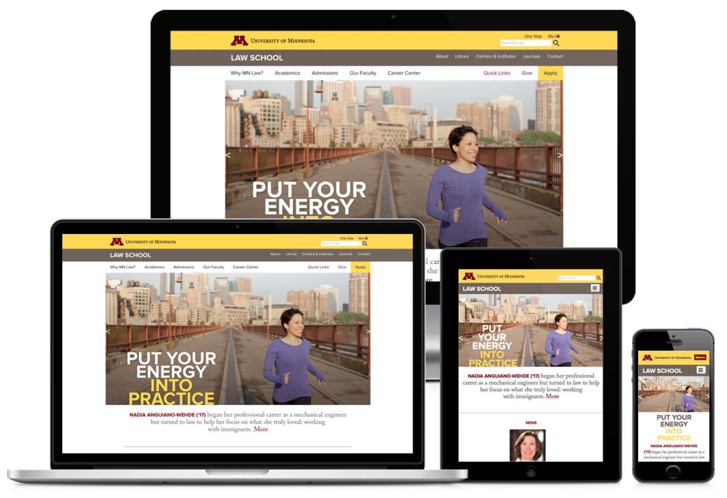screenshots from law school website