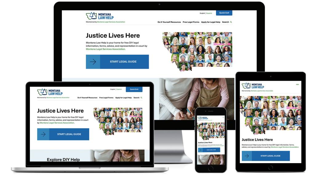 screenshot of Montana Law site on different sized screens