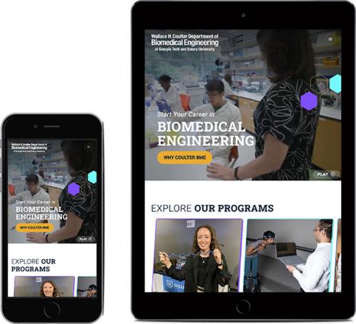 BME website as shown on a smartphone and tablet