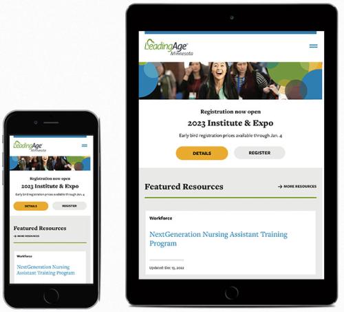 Leading Age website as shown on mobile and tablet