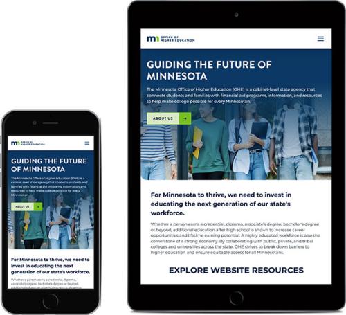 Office of Higher Education website on mobile devices