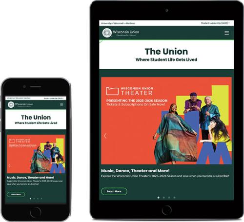 Wisconsin Union website displayed on mobile and tablet device