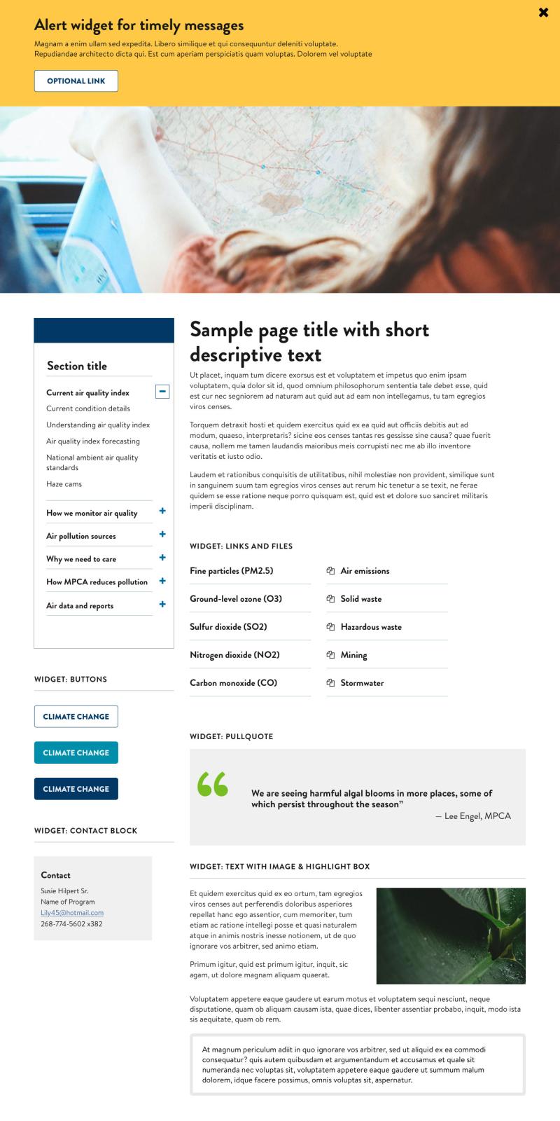 MPCA sample components page