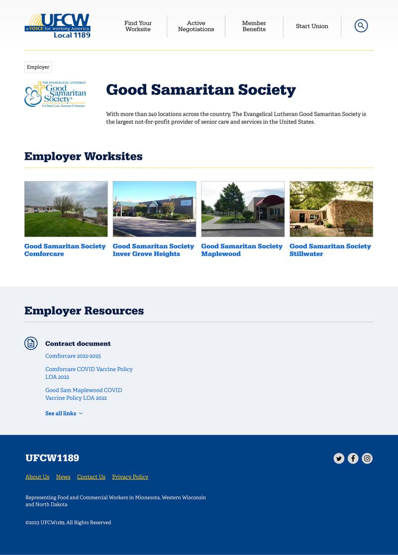 Employer page