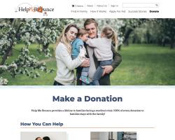 Help Me Bounce website donate page