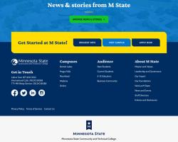 screenshot of the MState website footer
