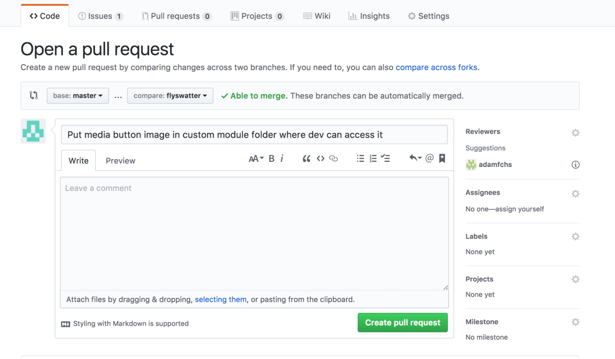 GitHub pull request image