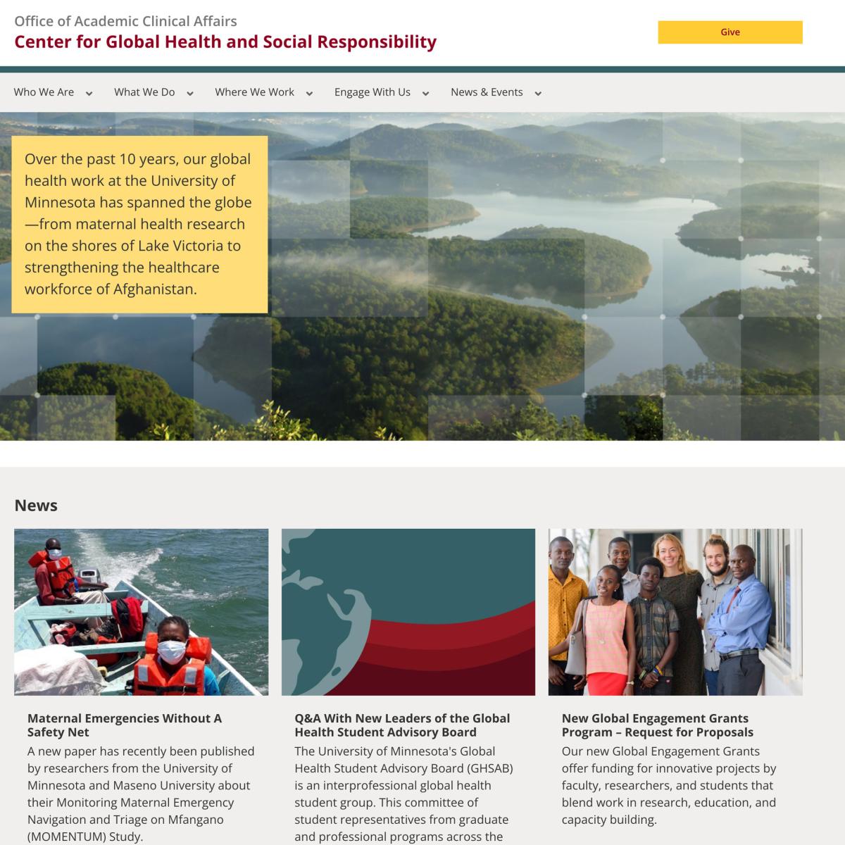 Center for Global Health homepage