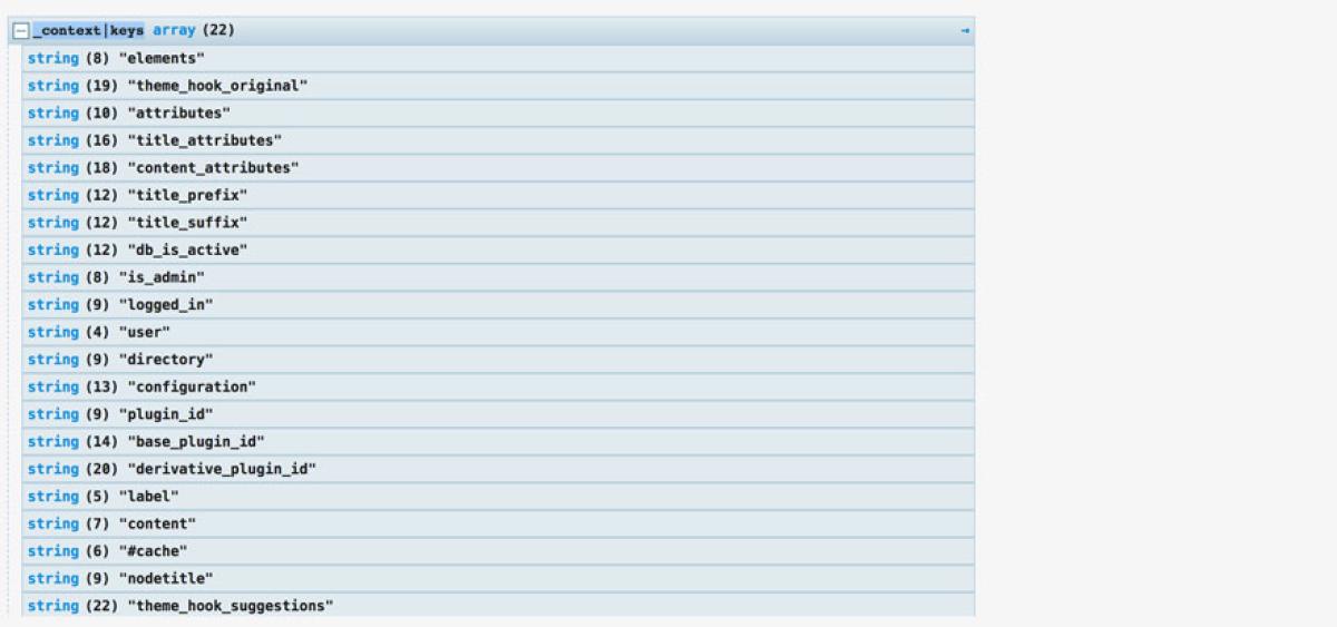 Kint debug output using keys filter to limit variables