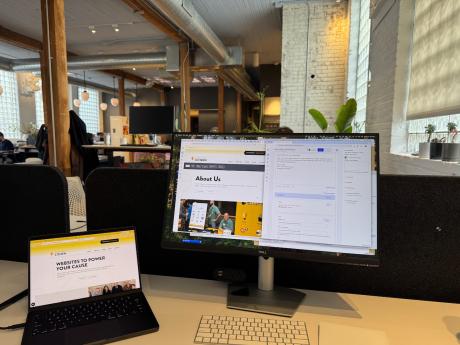 view from a desk at Electric Citizen's office
