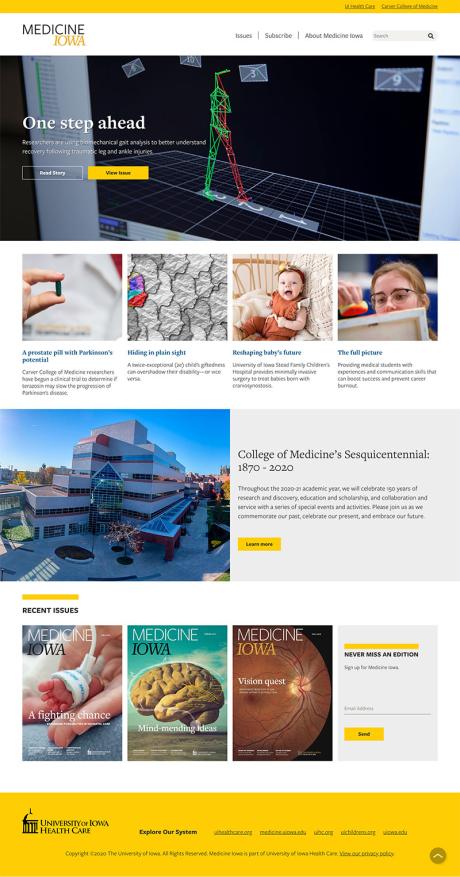 homepage of Medicine Iowa website