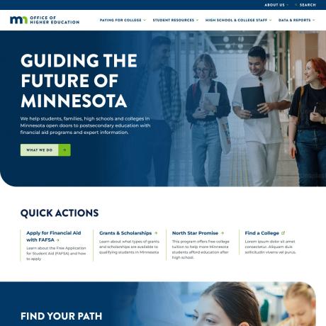 OHE homepage mockup, cropped