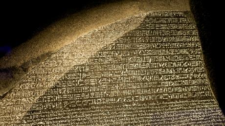 Close up image of the Rosetta stone