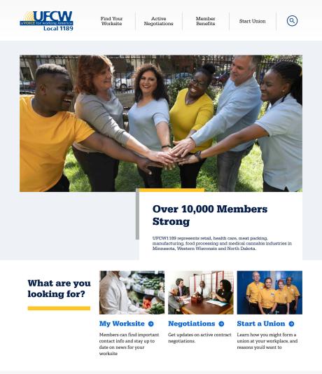 UFCW homepage, cropped