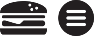 icons of hamburger (food) and hamburger (menu icon)