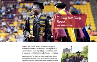 screenshot of success story, carlson alumni