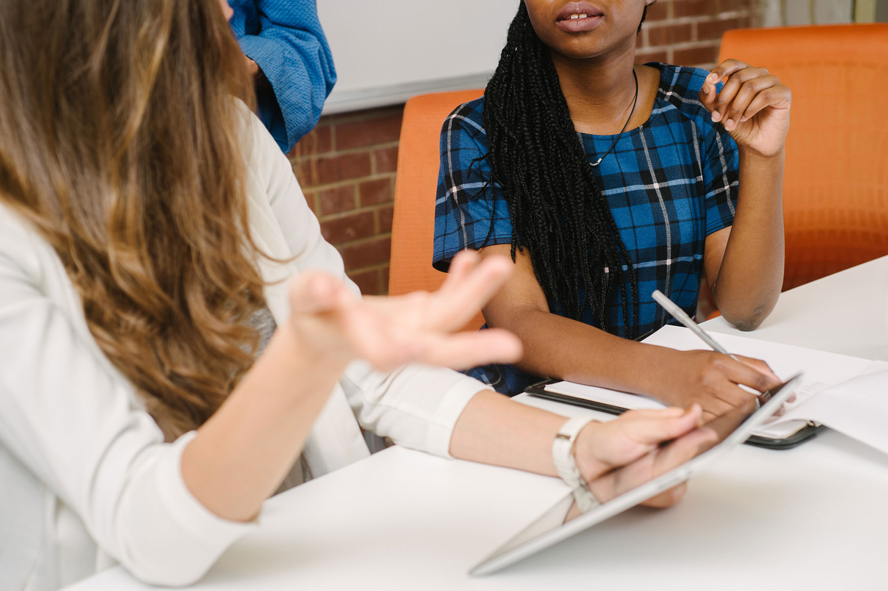 two women participating in a usability study