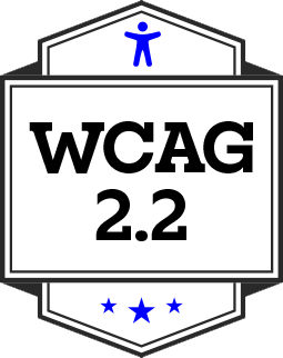 WCAG 2.2. badge (not official logo)